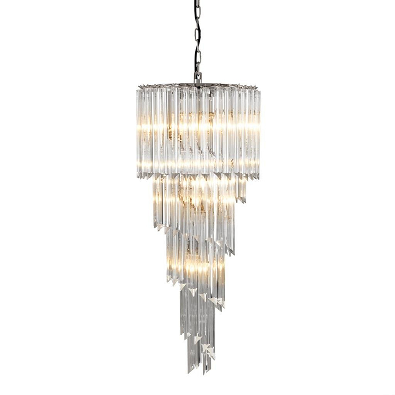 Люстра Eichholtz Chandelier Trapani Никель Прозрачное Стекло Люстра Eichholtz Chandelier Trapani Никель Прозрачное Стекло во Владивостоке | Loft Concept