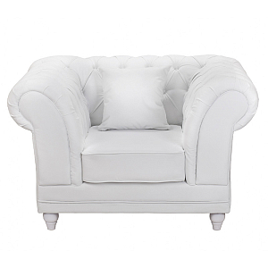 Кресло низкое с мягкой обивкой из велюра на 4-х ножках из массива березы Sophie Armchair white