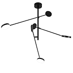 Потолочный светильник светодиодный с тремя лампами черный металл Bendik  варинант исполнения - 1 | Loft Concept во Владивостоке