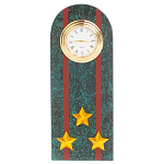 Часы подарочные погон полковник МВД из натурального камня Змеевик Military Clock варинант исполнения - 1 | Loft Concept во Владивостоке
