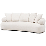 Трехместный диван с обивкой букле молочного цвета Leonois Boucle Sofa варинант исполнения - 2 | Loft Concept во Владивостоке