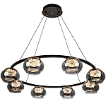 Люстра с круглыми плафонами из дымчато-серого стекла IONA Grey Glass Chandelier 8 варинант исполнения - 2 | Loft Concept во Владивостоке