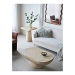 Столик кофейный кремового цвета с овальной столешницей и круглым основанием Cream Dalmen Table варинант исполнения - 9 | Loft Concept во Владивостоке