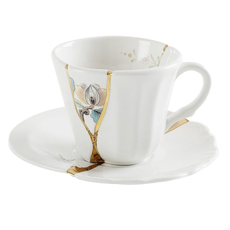 Кофейная пара Seletti Kintsugi 2 Белый Золотой Мульти Кофейная пара Seletti Kintsugi 2 Белый Золотой Мульти во Владивостоке | Loft Concept