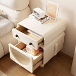 Тумбочка прикроватная с ящиком и стеклянной дверцей Робот Robot Bedside варинант исполнения - 1 | Loft Concept во Владивостоке