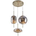 Подвесной светильник с гирляндой внутри 3-х стеклянных плафонов Garland Glass Trio Hanging Lamp варинант исполнения - 1 | Loft Concept во Владивостоке