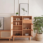 Комод с плетеными дверками и открытой нишей  с ящиком Dora Sideboard варинант исполнения - 1 | Loft Concept во Владивостоке