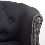 Кресло низкое в стиле прованс Черный Лен Louis French Armchair  варинант исполнения - 6 | Loft Concept во Владивостоке