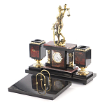 Настольный письменный набор из яшмы с часами в подарочной упаковке Manager Organizer варинант исполнения - 2 | Loft Concept во Владивостоке