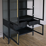 Витрина Primo со стеклянными фасадами и 2 ящиками Черный дуб варинант исполнения - 8 | Loft Concept во Владивостоке