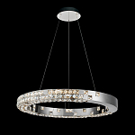 Люстра серебряная в форме кольца с мозаичным хрустальным оформлением Sparks of Crystal варинант исполнения - 3 | Loft Concept во Владивостоке