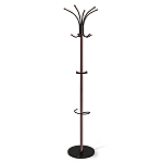 Вешалка коричневая с круглым основанием и черными металлическими крючками Industrial Metal Rust варинант исполнения - 1 | Loft Concept во Владивостоке