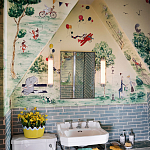 Обои ручная роспись Promenade Original colourway on cream painted silk варинант исполнения - 1 | Loft Concept во Владивостоке