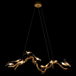 Люстра подвесная линейная с прозрачными стеклянными птичками на ветвях Serip Voa варинант исполнения - 3 | Loft Concept во Владивостоке