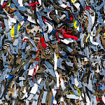 Ковер прямоугольный разноцветный из джинсовой одежды Zero Waste варинант исполнения - 2 | Loft Concept во Владивостоке