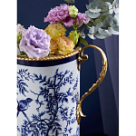 Ваза с бронзовыми ручками и синим цветочным узором Blue & White Ornament варинант исполнения - 6 | Loft Concept во Владивостоке