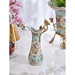 Кувшин с цветочным рисунком и бронзовой ручкой Blue Garden варинант исполнения - 6 | Loft Concept во Владивостоке