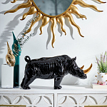 Статуэтка черный носорог с золотыми рогами Golden Horned Black Rhino варинант исполнения - 4 | Loft Concept во Владивостоке