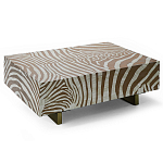 Кофейный стол Kenya Coffee Table Bone Inlay ZEBRA Beige  варинант исполнения - 3 | Loft Concept во Владивостоке
