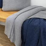 Плед из хлопка серого цвета Waffle Comfort варинант исполнения - 4 | Loft Concept во Владивостоке