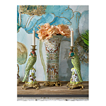 Ваза высокая из фарфора на бронзовом основании Turquoise Blooming Garden варинант исполнения - 10 | Loft Concept во Владивостоке