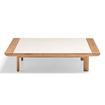 Дизайнерский кофейный стол из дерева с керамической столешницей уличный SWAY Coffee Table варинант исполнения - 5 | Loft Concept во Владивостоке