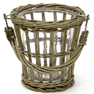 Кашпо стеклянное в плетёной корзине Timber