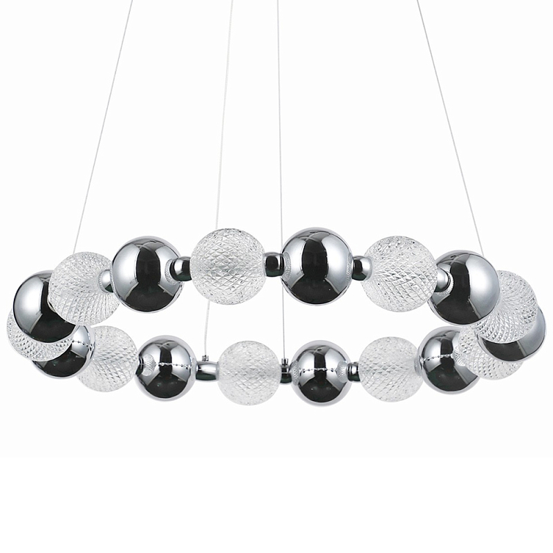 Светодиодная кольцевая люстра Crystal Globule Chrome Chandelier Хром Прозрачный Светодиодная кольцевая люстра Crystal Globule Chrome Chandelier Хром Прозрачный во Владивостоке | Loft Concept