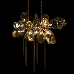 Люстра подвесная с 18-ю стеклянными плафонами с вертикальными подвесками Gilded Mirage  варинант исполнения - 4 | Loft Concept во Владивостоке