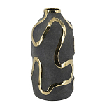 Ваза с золотыми акцентными полосами на черном матовом фоне Accent Tape варинант исполнения - 2 | Loft Concept во Владивостоке