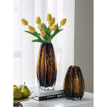 Ваза стеклянная янтарного цвета с текстурированным силуэтом Carambola варинант исполнения - 5 | Loft Concept во Владивостоке