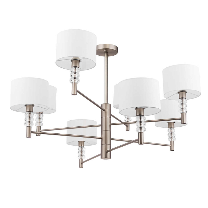 Люстра Cornaro Chandelier 8 Никель Белый Люстра Cornaro Chandelier 8 Никель Белый во Владивостоке | Loft Concept
