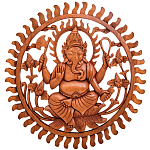 Панно из дерева круглое Ганеша Panel With Animals варинант исполнения - 1 | Loft Concept во Владивостоке