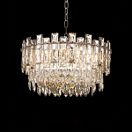 Круглая люстра с хрустальными подвесками на серебряном каркасе Gorgeous Crystal Light варинант исполнения - 8 | Loft Concept во Владивостоке