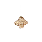 Подвесной светильник с плафоном из фактурного светло-янтарного стекла Light Ensemble варинант исполнения - 2 | Loft Concept во Владивостоке