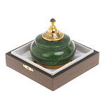 Икорница с крышкой с гравировкой из натурального камня Нефрит Decorative Cavair Dishes варинант исполнения - 3 | Loft Concept во Владивостоке