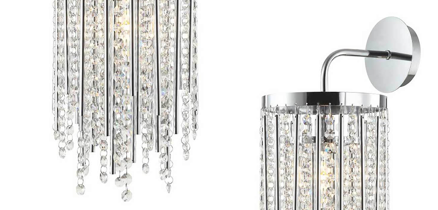 Бра Crystal Wind Chimes Chrome Wall Lamp Бра Crystal Wind Chimes Chrome Wall Lamp - Loft-Concept во Владивостоке