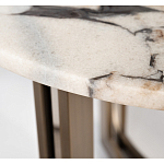 Столик журнальный с круглой мраморной столешницей Unique Stone Design варинант исполнения - 3 | Loft Concept во Владивостоке