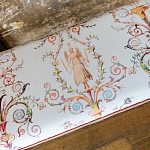 Банкетка из массива бука бежевая с растительным орнаментом Raffael Beige Floral Banquette варинант исполнения - 2 | Loft Concept во Владивостоке