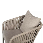 Стул серо-бежевый с декоративным плетением на спинке и подлокотниках Chair Weave варинант исполнения - 8 | Loft Concept во Владивостоке