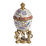 Шкатулка в форме яйца на величественных львах из фарфора с бронзовыми элементами Eden Garden варинант исполнения - 4 | Loft Concept во Владивостоке