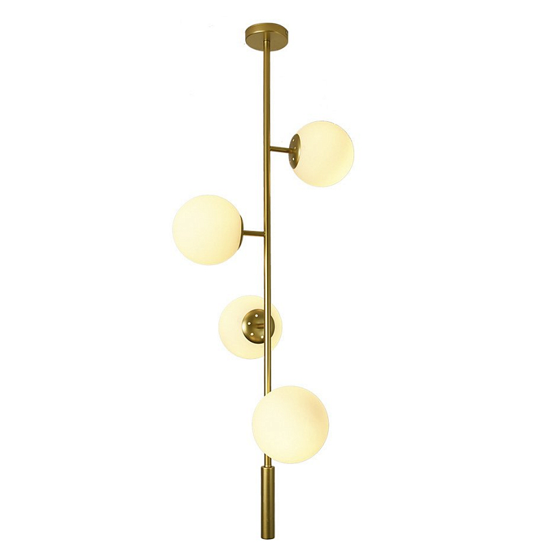 Люстра Bubble Chandelier vertical Белый Латунь Люстра Bubble Chandelier vertical Белый Латунь во Владивостоке | Loft Concept
