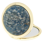 Зеркало карманное складное круглое из натурального камня Лазурит в подарочной упаковке Gold Stone Mirrors варинант исполнения - 2 | Loft Concept во Владивостоке