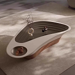 Журнальный столик фигурный со стеклянной столешницей Table Drop варинант исполнения - 1 | Loft Concept во Владивостоке