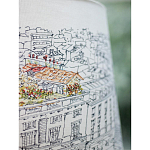 Настольная лампа с принтом на белом тканевом абажуре Roof Garden Lamp варинант исполнения - 4 | Loft Concept во Владивостоке