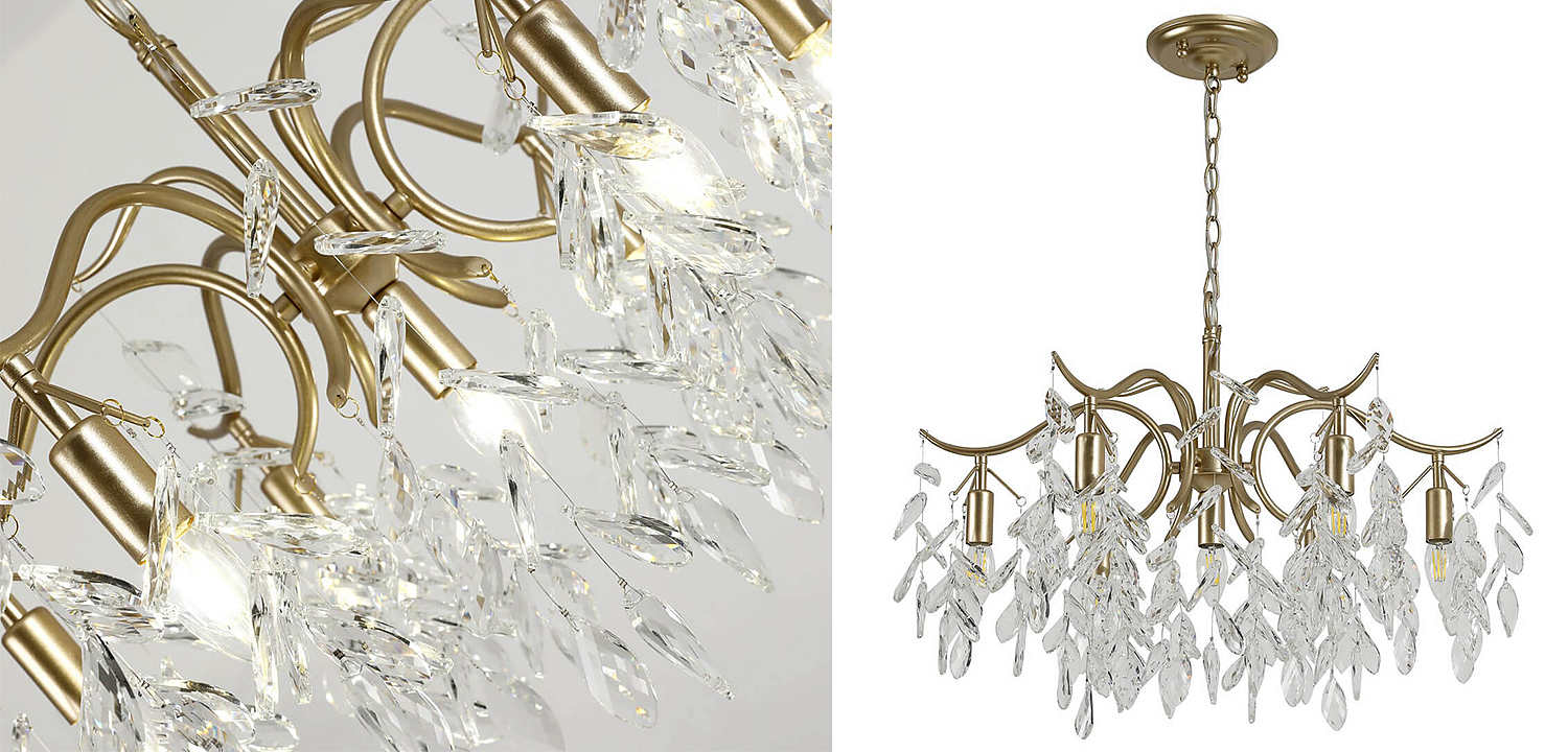 Люстра Hanging Crystal Leaves Chandelier 71 Люстра Hanging Crystal Leaves Chandelier 71 - Loft-Concept во Владивостоке
