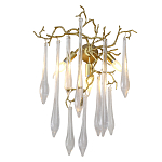 Бра с декором в виде ветвей и стеклянных подвесок в форме капель Droplet Chandelier варинант исполнения - 2 | Loft Concept во Владивостоке