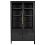 Витрина Primo со стеклянными фасадами и буфетом шпон Черный дуб варинант исполнения - 1 | Loft Concept во Владивостоке