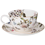 Чайный сервиз из фарфора белый с рисунком цветов на 6 персон 14 предметов Garden Whisper Porcelain Set  варинант исполнения - 1 | Loft Concept во Владивостоке