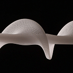 Люстра горизонтальная с волнистым белым плафоном Golden Swirl варинант исполнения - 7 | Loft Concept во Владивостоке